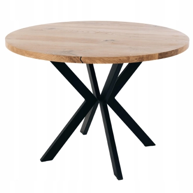 Stół drewniany  okrągły 90cm loft   drewniany do kuchni czarny