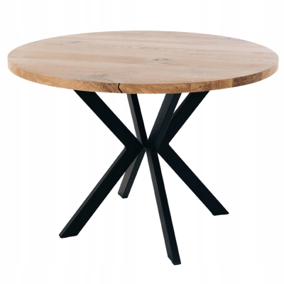 Stół drewniany  okrągły 90cm loft   drewniany do kuchni czarny