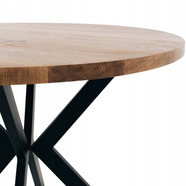 Stół drewniany  okrągły 90cm loft   drewniany do kuchni czarny