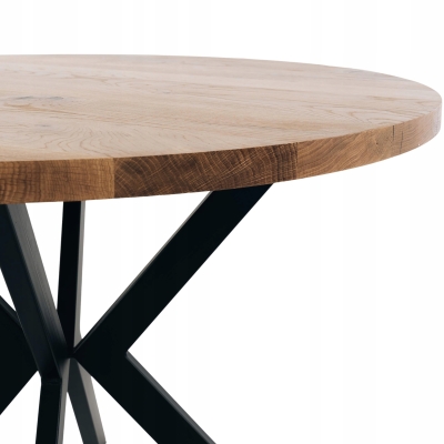 Stół drewniany  okrągły 90cm loft   drewniany do kuchni czarny