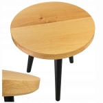 stolik kawowy drewniany dąb okrągły do salonu 80 cm