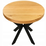 stolik dębowy drewniany okrągły do salonu 80cm