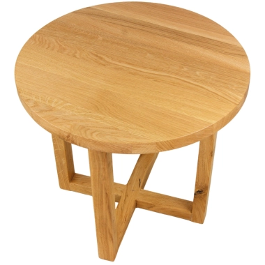 stolik drewniany 40 cm okrągły dębowy lite drewno
