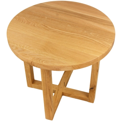 stolik drewniany okrągły 80cm dębowy lite drewno