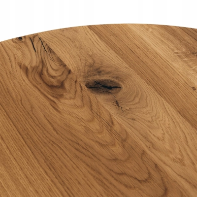 Stół okrągły drewniany 110 cm dąb naturalny kuchenny lite drewno   blat
