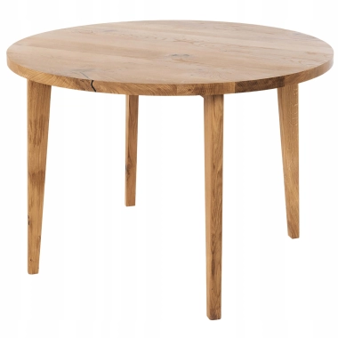 Stół okrągły drewniany 120 cm dąb naturalny kuchenny lite drewno