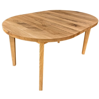 Stół okrągły drewniany 120 cm dąb naturalny kuchenny lite drewno   rozkładany