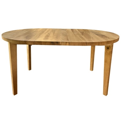 Stół okrągły drewniany 110 cm dąb naturalny kuchenny lite drewno