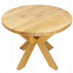 stolik drewniany 70cm kawowy okrągły dębowy lite drewno