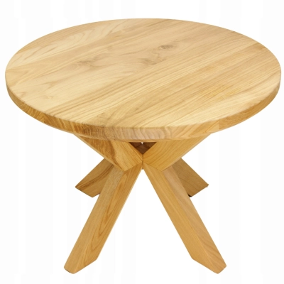 stolik drewniany 80cm kawowy okrągły dębowy lite drewno
