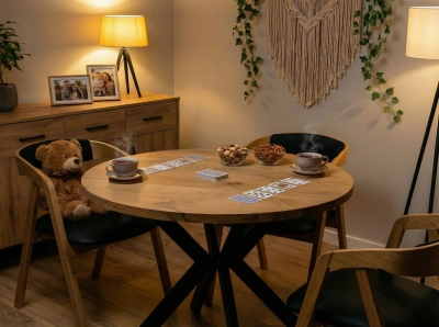 krzesło dębowe tapicerowane kuchenne lite drewno gięte  salon