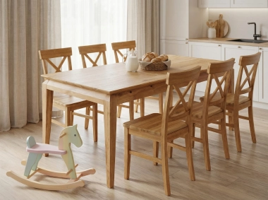 Stol drewniany wiąz/jesion do salonu 180x90