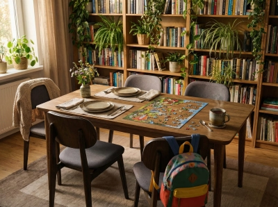 Stol drewniany 180x90 dębowy do salonu kolor akacja