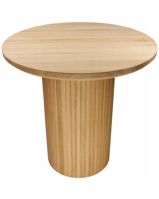 Stół okrągły 80 cm drewniany dąb TUBA do kuchni matowy