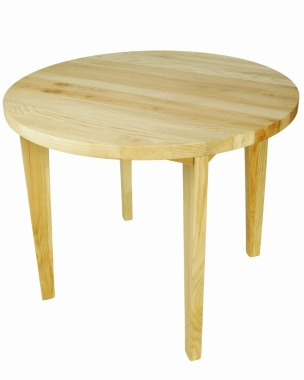 stol jesionowy 90 cm okrągły lite drewno rozkładany