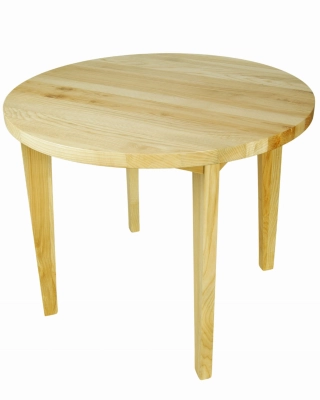 stol jesionowy 90 cm okrągły lite drewno rozkładany