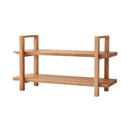 Regał dębowy 120 × 75 cm z litego drewna – regał drewniany do salonu